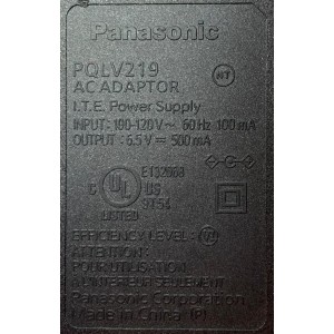 ADAPTADOR PANASONIC VCDA / NUMERO DE PARTE PQLV219 / MODELO PQLV219 / ENTRADA VCA 100-120V～50-60Hz 100mA / SALIDA VCD 6.5V-500mA 